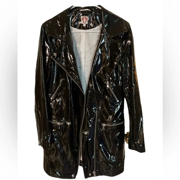 Shrimps Black Patent Leather Jacket - Picture 1 of 10
